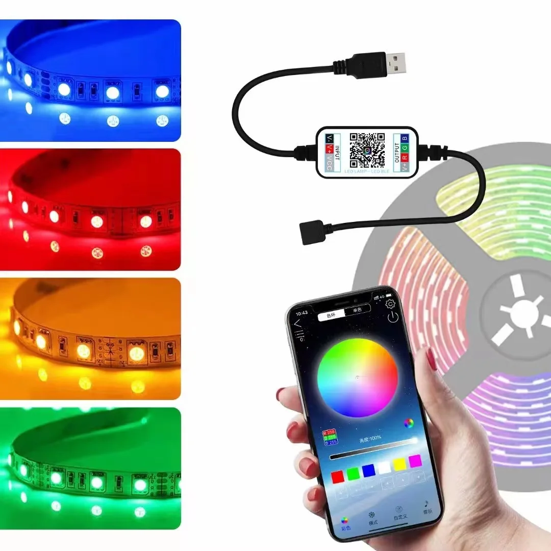 

Bluetooth 5V WS2812B USB светодиодная полоса освещения 5050 RGB Мечта цвет окружающей среды Настольный ПК экран фосветильник щение 2 м 3 м 4 м 5 м