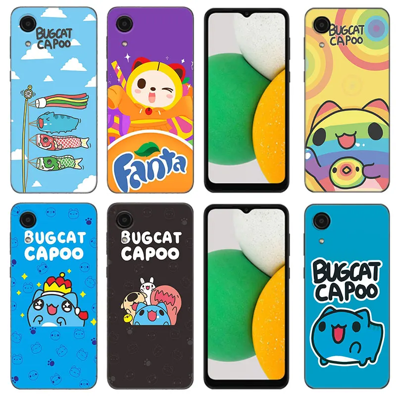 BugCat Capoo Animal Phone Case For Samsung Galaxy A01 A03 Core A04 A20 E A02 A10 A21 A30 A50 S A40 A41 A6 A8 Plus A7 Black Cover