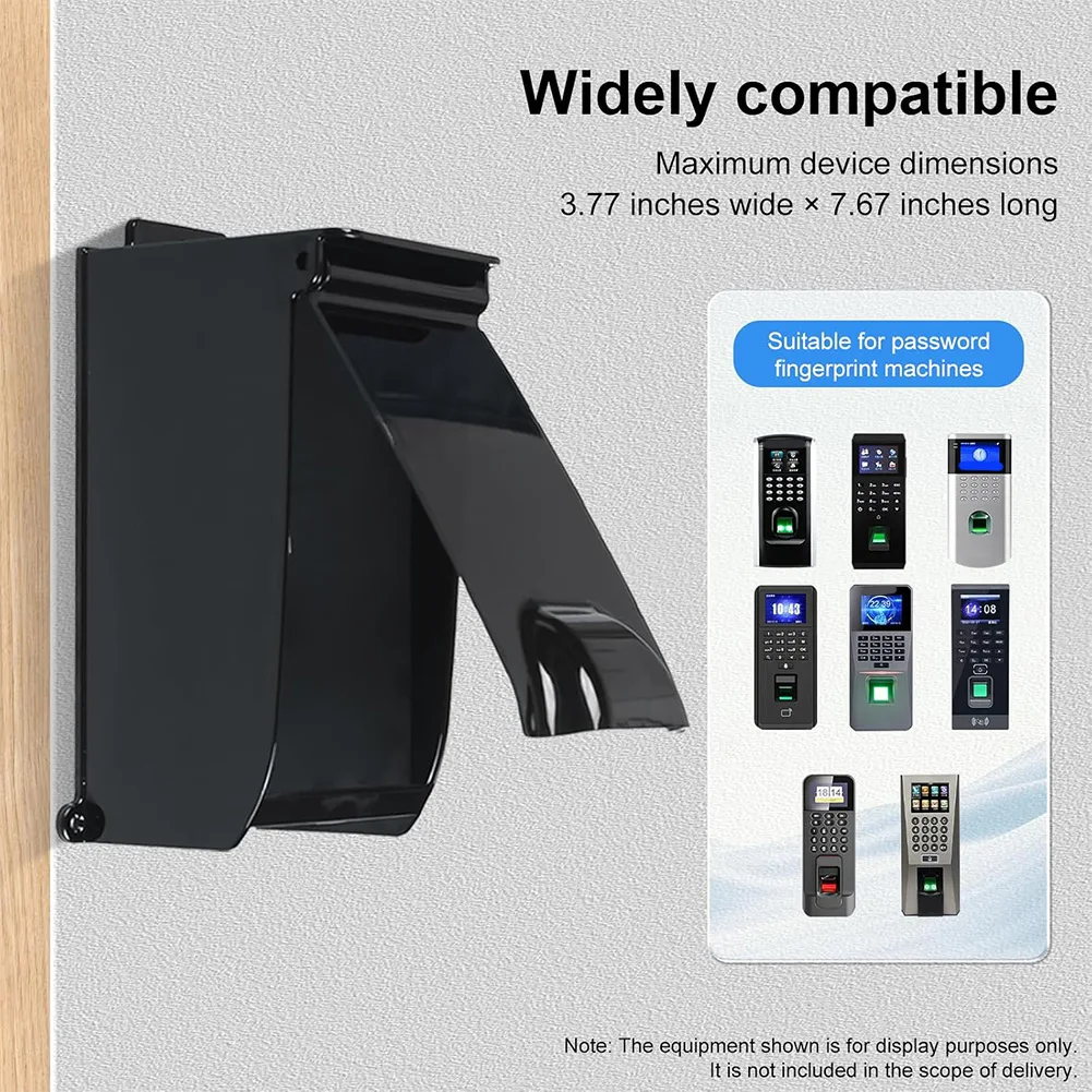 Fingerprint Lock Protector Flip Sun Doorbell Cover Translucent Black Weather Resistant Keypad Cover Case Outdoor Keypad Shield