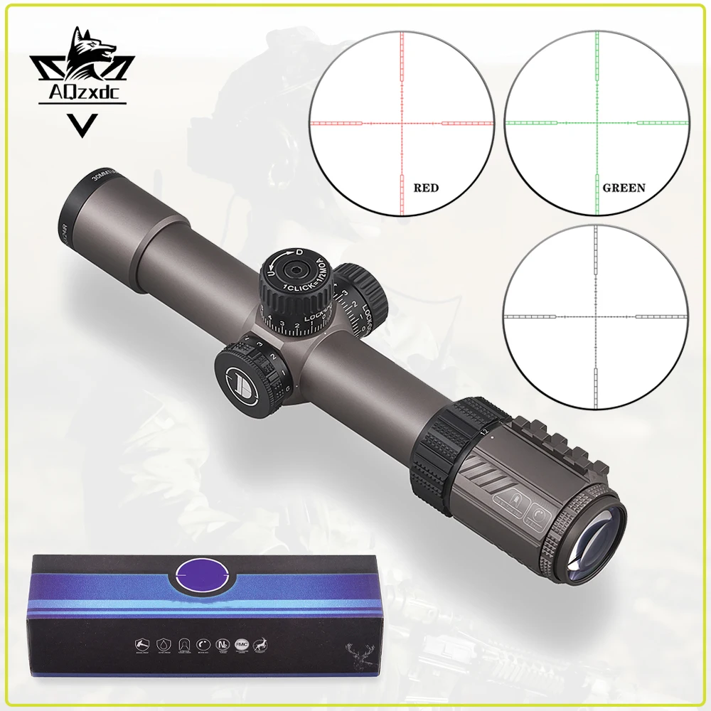 Tactische 1.2-6X24IR 30mm scope Airsoft compacte richtkijker Roodgroene dubbele verlichte optische vizieren voor jachtschieten