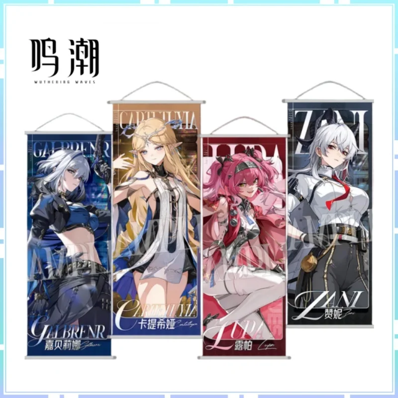 

New Wuthering Waves Poster Hanging Painting Cantarella Phrolova Satin Scroll Painting Zani Jinhsi Decorative Painting 25*70cm