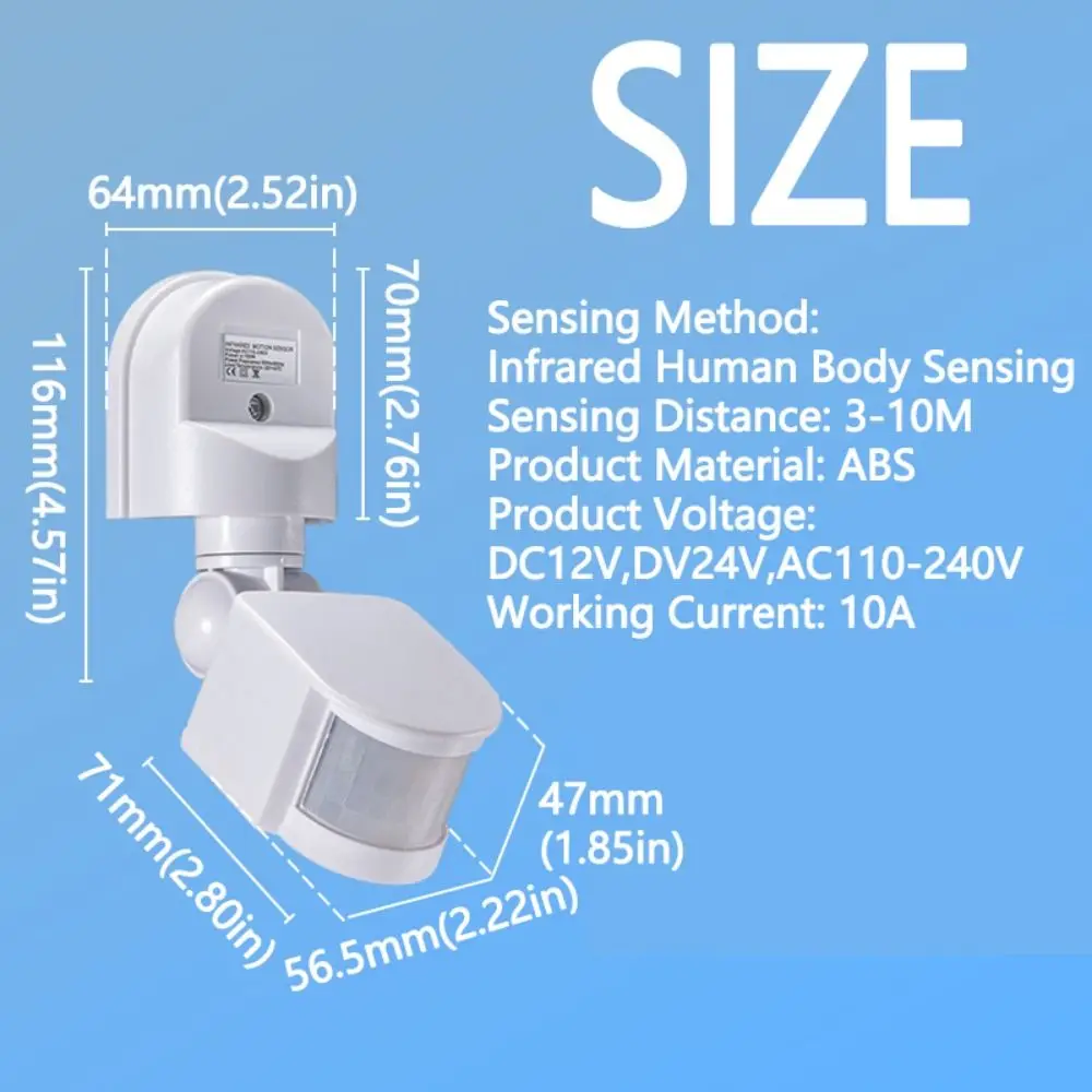 Human Induction Infrared Light Sensor AC110-240V DC12/24V Infrared Detection Detector Automatic Motion Sensor Human Body Sensor