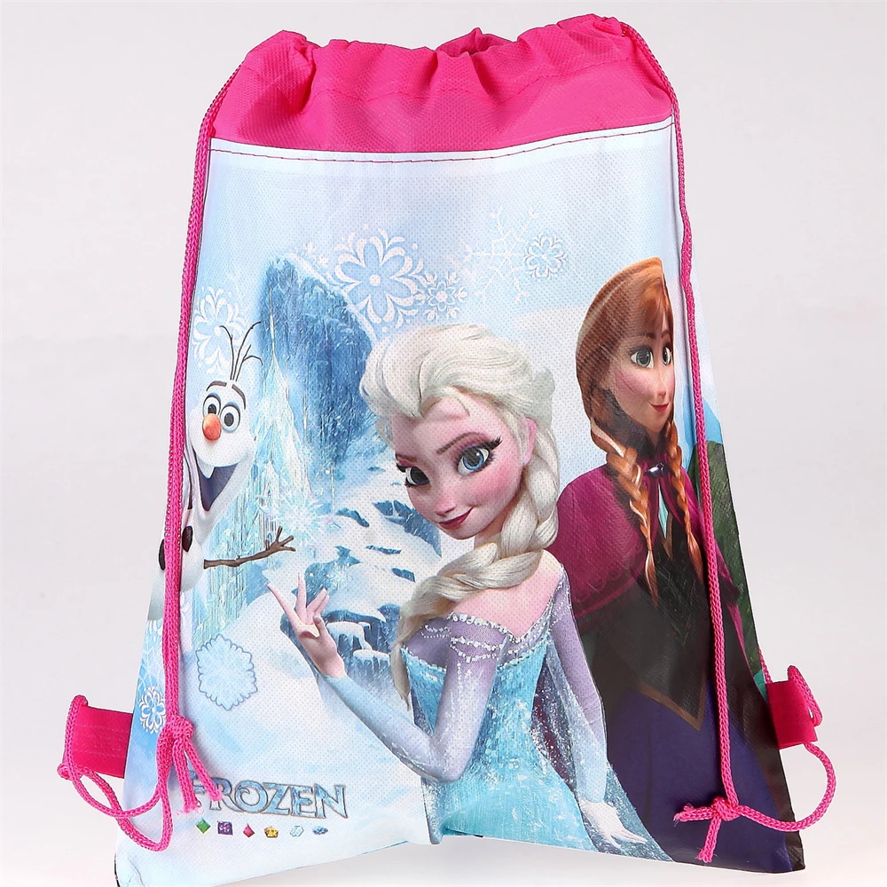 1pcs/lot Frozen Theme Mochila Non-woven Fabrics Drawstring Birthday Party Kids Girls Favors Gifts Bags Decorate Backpack