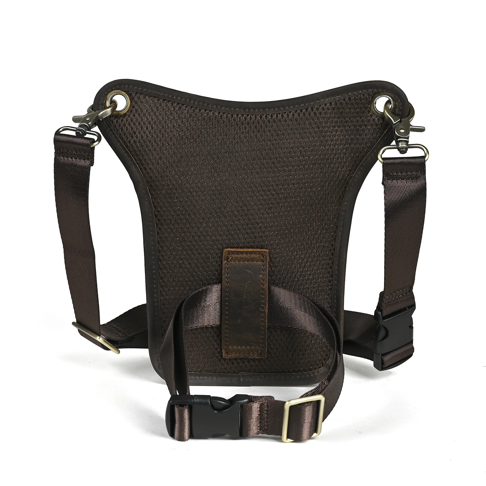 Bolsa de Cintura Masculina Estilosa de Couro Cu a Óleo de Camada Superior para Celular e Câmera, 8 Polegadas, Material Ca...