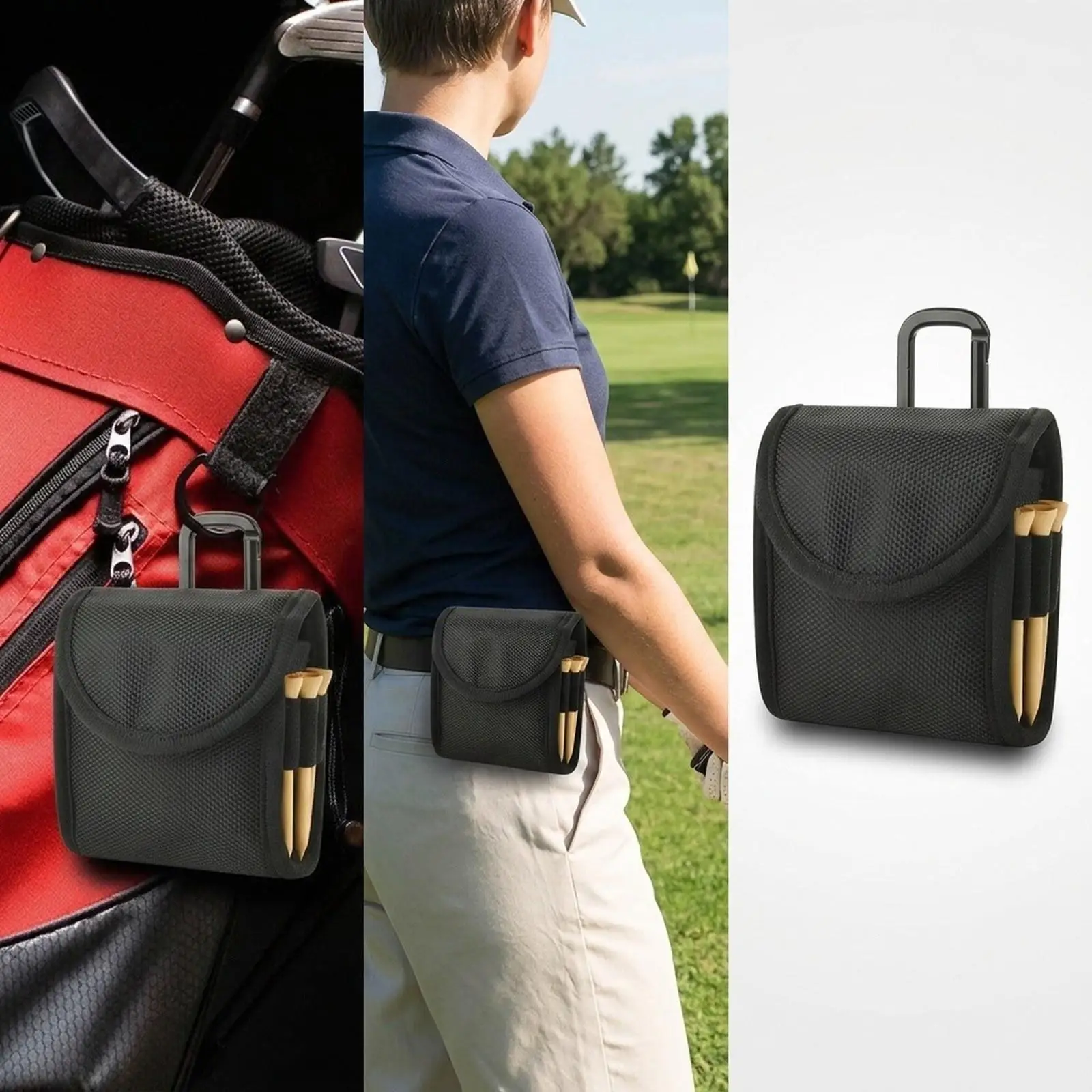 Mini Golf Ball Pouch Lightweight Belt Loop Carry Case for Golf Accessories and Sports Equipment