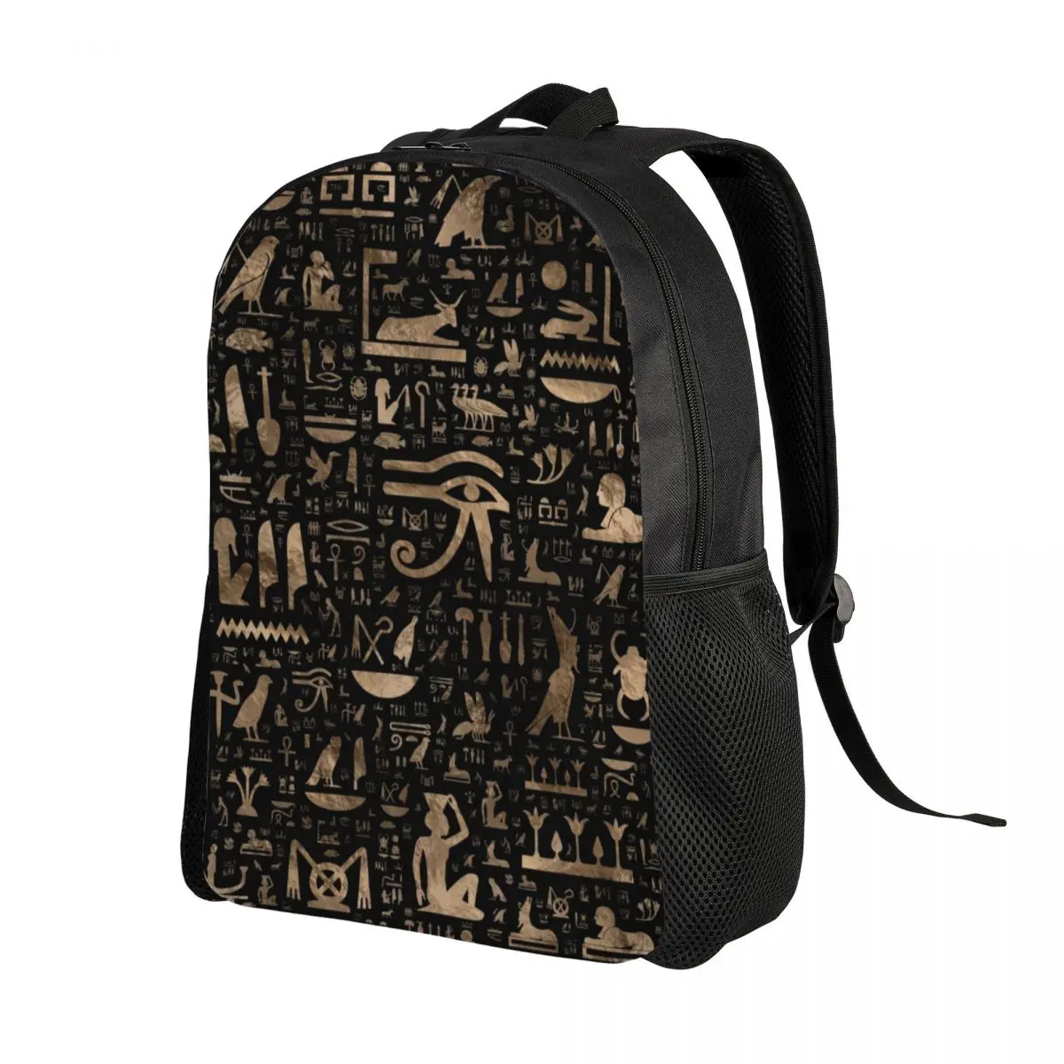 Mochilas de jeroglífos egipcios antiguos con estampado 3D, bolsas de viaje para escuela universitaria, cultura egipcia, bolsa de libros para computadora portátil de 15 pulgadas para hombres y mujeres