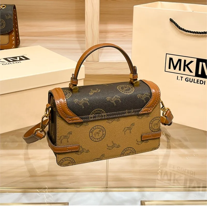 Brand light luxury women's bag 2025 new high-end handbag retro versatile casual single shoulder crossbody small square bag