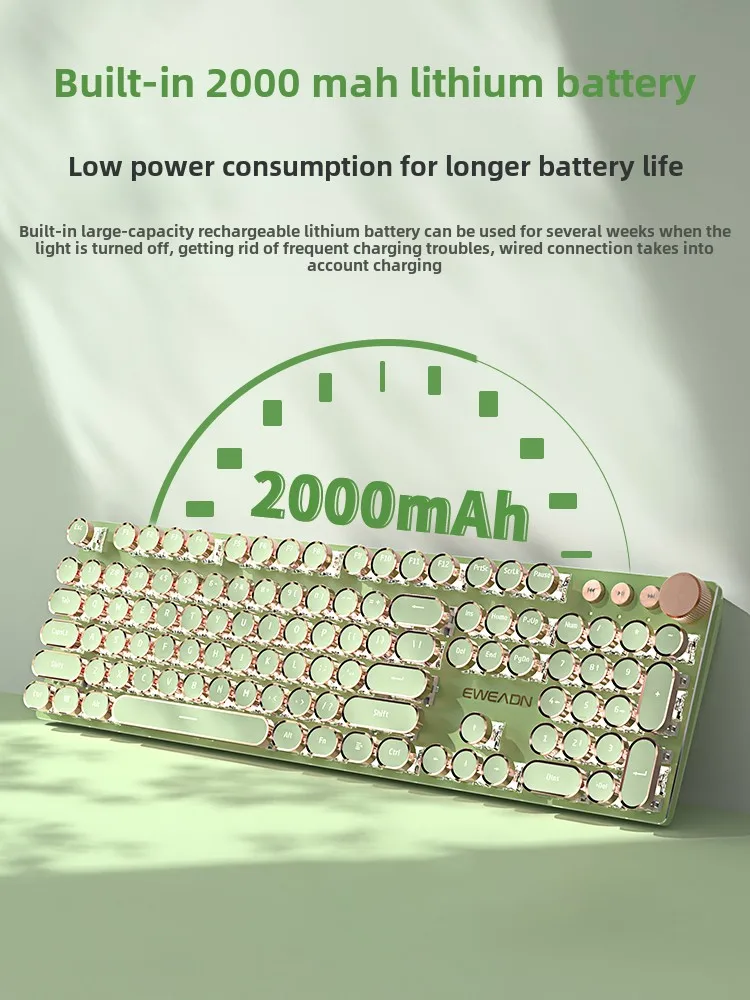 

V20 mechanical keyboard and mouse set, punk retro computer girl office wireless Bluetooth high-looking