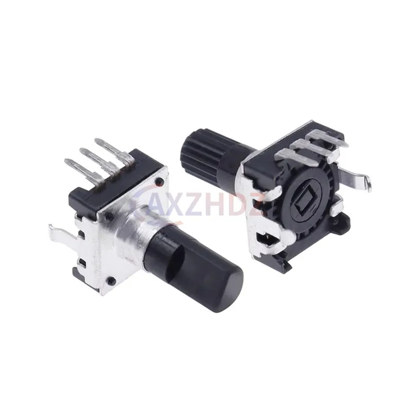 5PCS EC12 360 Degree Rotary Encoder RE12 Audio Encoder Coding 3Pin 24 Position No With Push Button Switch Handle 12.5/15/20mm