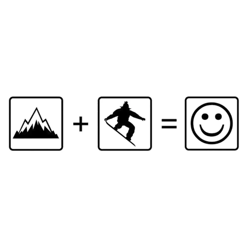 Happy Smiling Face Design for Alpine Skiing, Window Bumper, Motorcycle Accessories Decoration, Vinyl Car Stickers