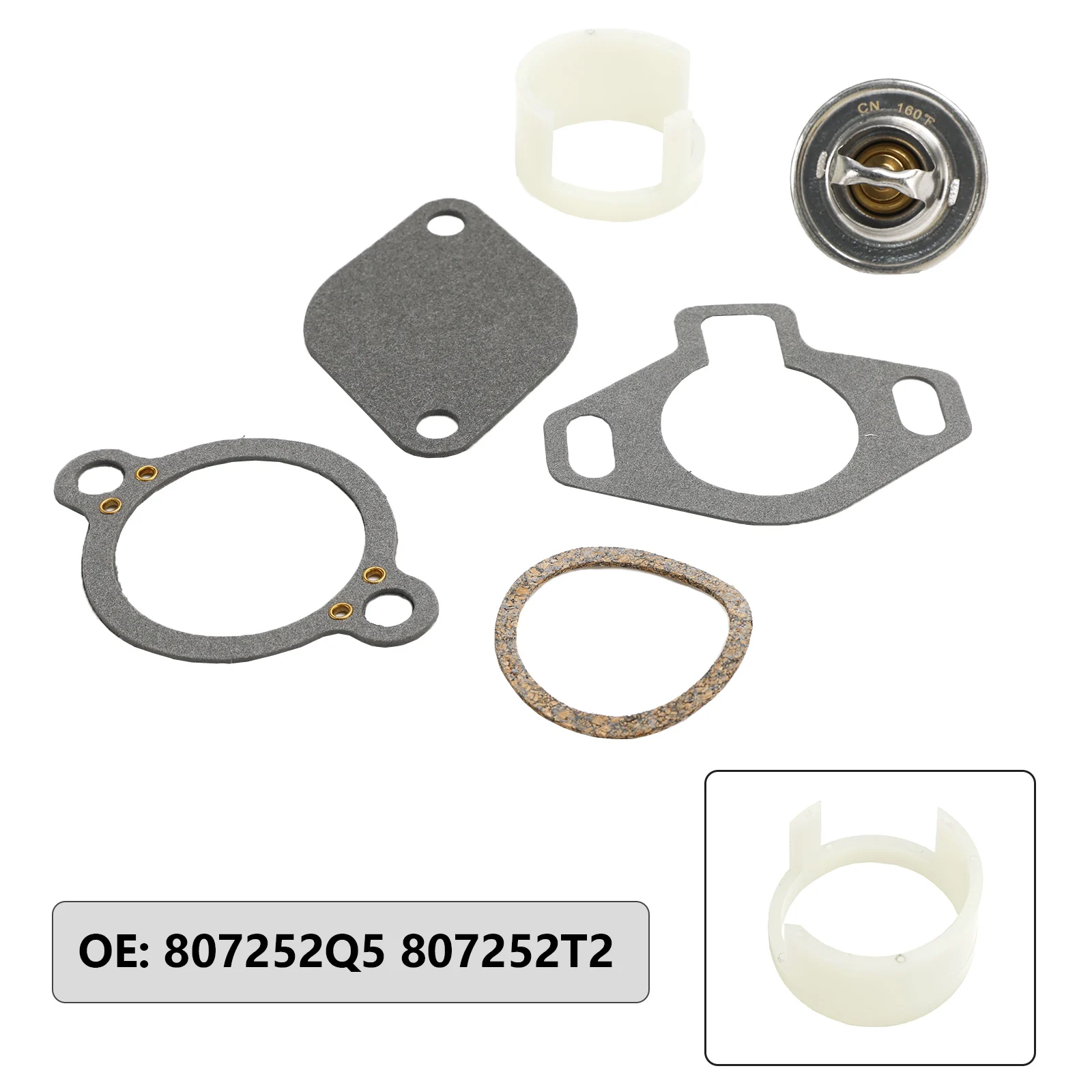 Artudatech Thermostat Kit 160°With Plastic Sleeve 807252Q5 807252T2 for MerCruiser