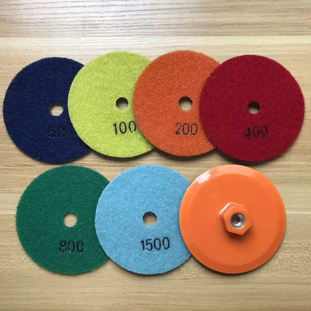 4 zoll 100mm 1/3/6/7Pcs Trocken Polieren Pad Scharfe Typ Flexible Diamant Polieren Pad für Granit Marmor Stein Schleif Disc – Detail 4