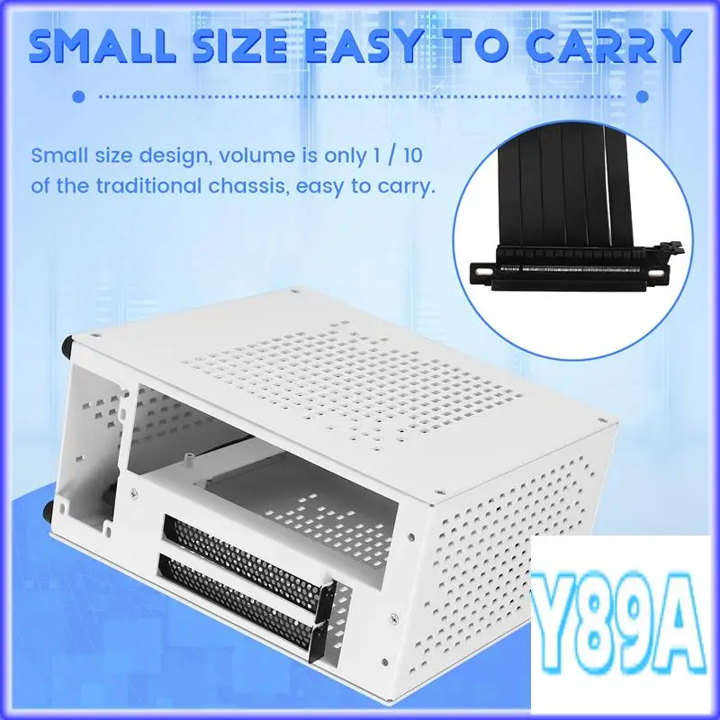 GO-A07 Mini ITX Computer Case Chassis HTPC Host Case USB3.0 ITX Enclosure With Graphics Card Extension Cable