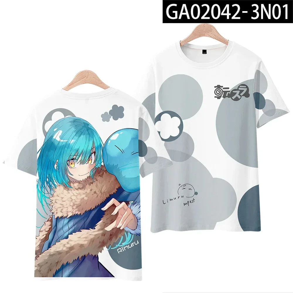 Dieses Mal wurde ich als Slime Rimuru Tempest wiedergeboren. 3D-Druck-T-Shirt für Damen und Herren, Sommer, kurzärmelig, lustiges T-Shirt – Detail 23