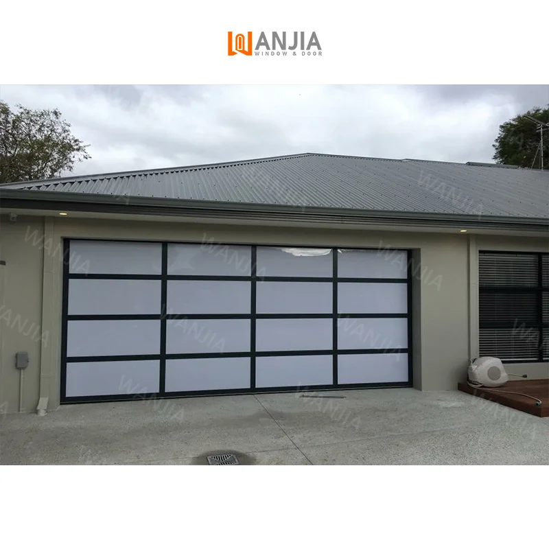 Porta del garage isolata sezionale automatica intelligente personalizzata 16x8 Porta del garage inclinabile Porta scorrevole Porta del garage in vetro di alluminio