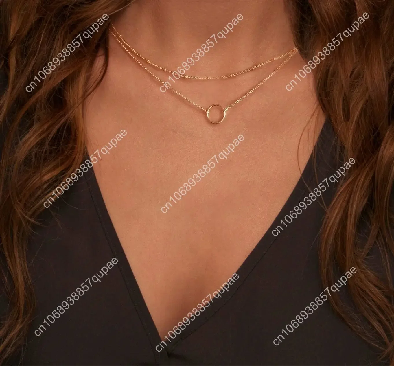 Layered Heart Necklace Pendant Handmade 18k Gold Plated Dainty Gold Choker Arrow Bar Layering Long Necklace Women Girls Gifts