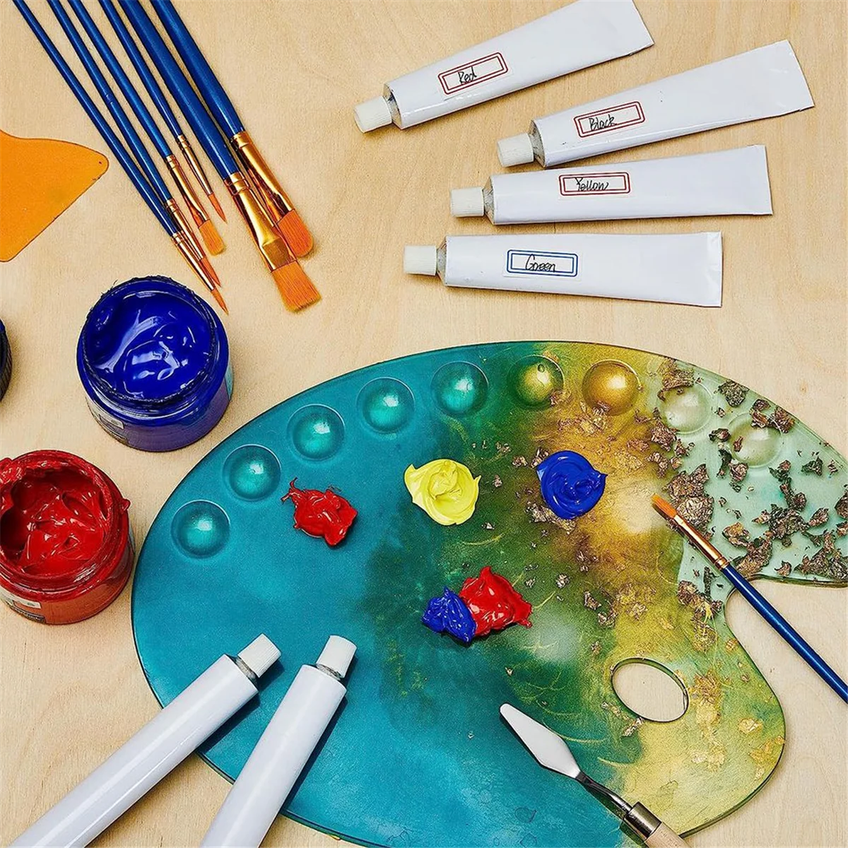 48 шт. пустые алюминиевые тюбики для краски, 20 мл для магазина, оставшиеся краски, акриловые масла, акварельные гуаши, с этикеткой 4 листа