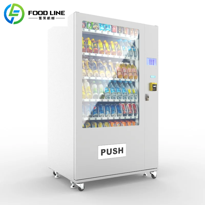 Unmanned Retail Snack Beverage Vending Machine Clear Window 110V for Airport Adopt Energy‑saving Refrigeration Compressor