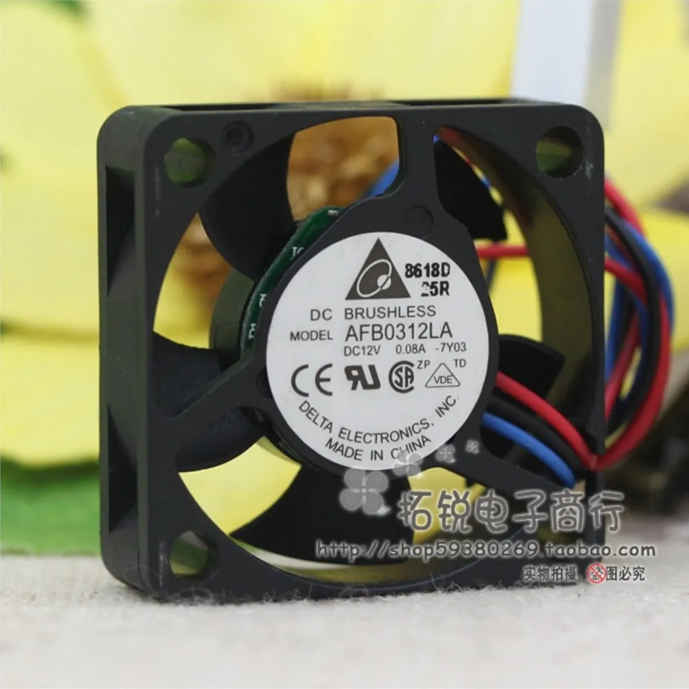 듀얼 볼 베어링 음소거 선풍기, 델타 AFB0312LA 용 선풍기, 30mm, 3cm, 30x30x10mm, 12V 0.08A, 3 와이어 속도 타치 신호
