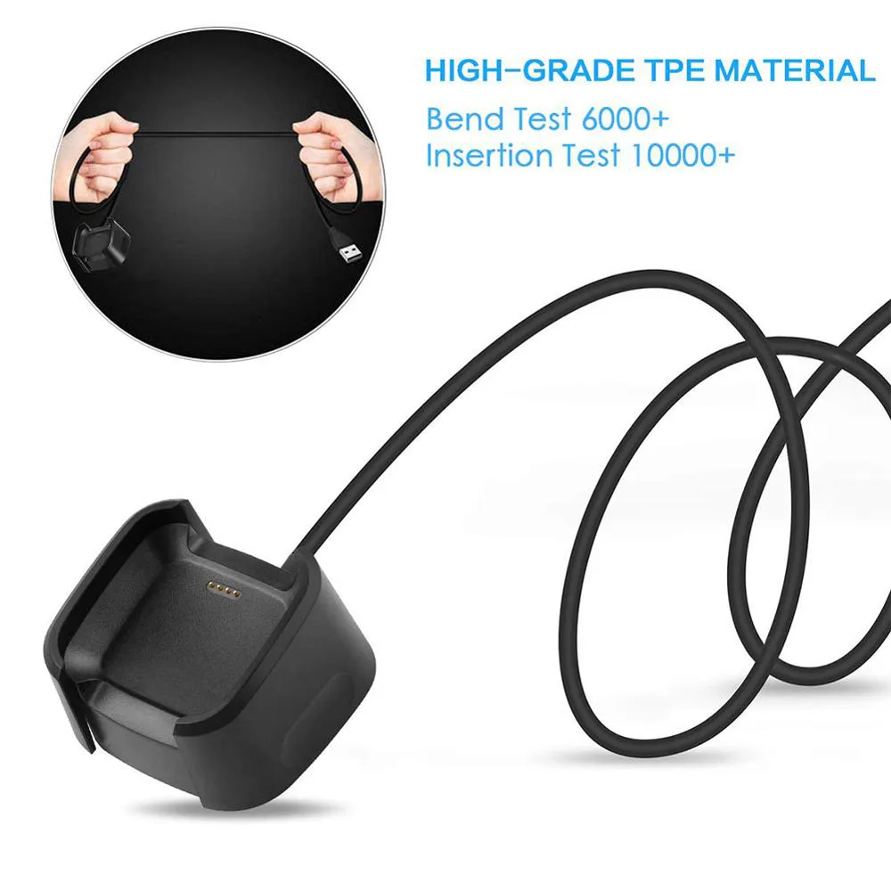 شحن لـ Fitbit Versa / Versa Lite / Versa 2 USB كابل شحن ساعة شاحن جهاز شحن شاحن حوض مهد شواحن