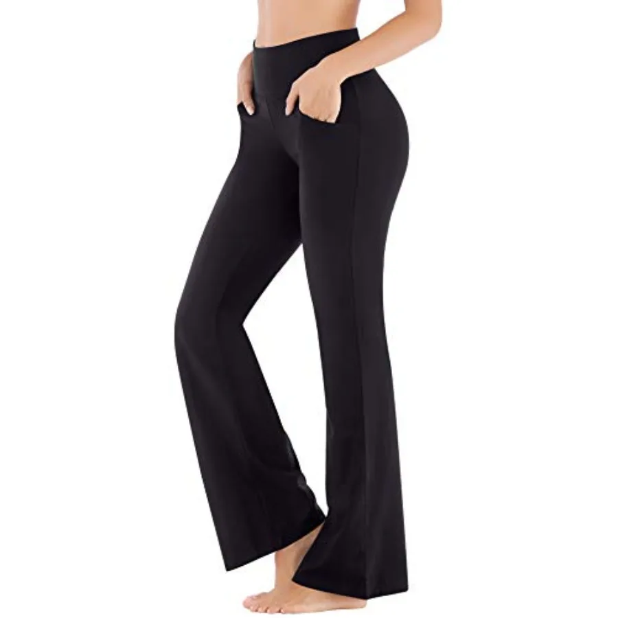 

Womens Yoga Pants with Pockets for Women High Waisted Bootcut Yoga Pants Wide Leg Yoga Pants Stretchy Work Pants
