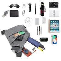 DIENQI Anti-theft Men Chest Bag Waterproof Chest Pack Travel  Personal Pocket Tactical Male Sling Bag Chest Cross body Bag Pauch 2