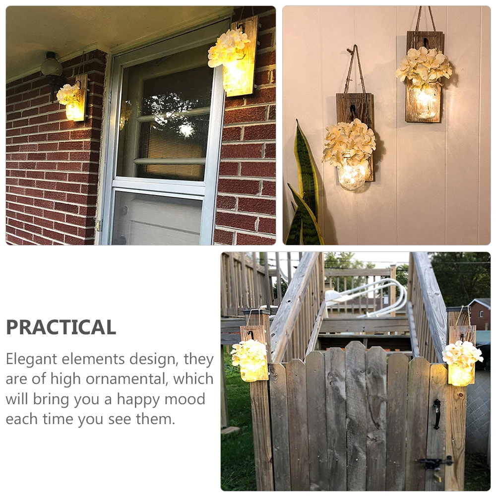 

Wall Art Decor Retro C Hanging Wood Panel Lights Christmas Atmosphere Practical Lightweight Wall Lamp