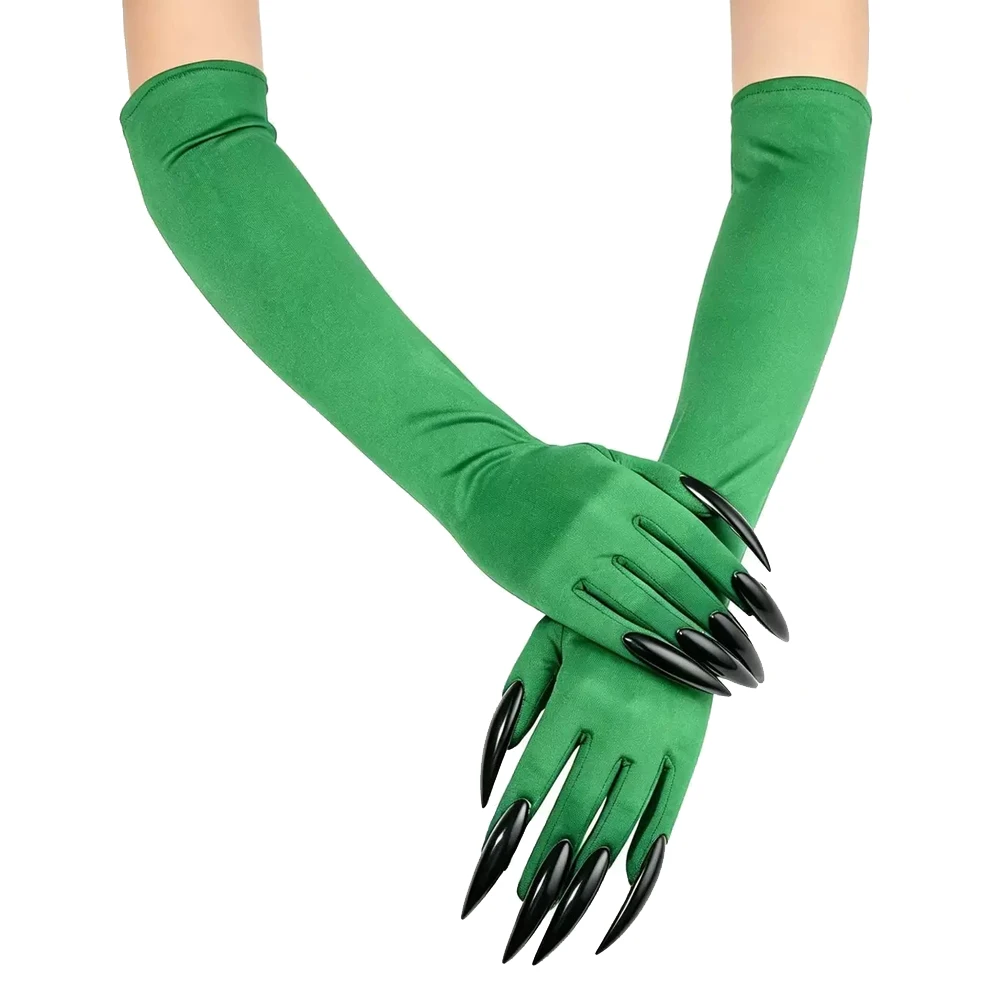 Halloween Witch Claw Gloves Green Skeleton Skull For Kids Christmas Carnival Cosplay Party Stage Props