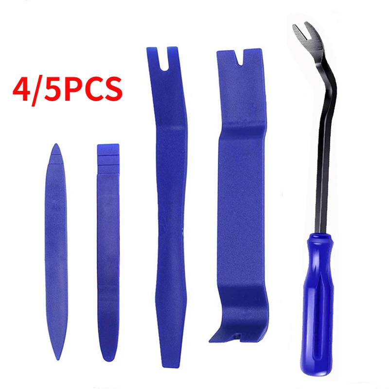 5/4PCS Car Door Clip Panel Audio Video Dashboard Removal Kit Installer Prying Tool Navigation Disassembly Automobile Nail Puller