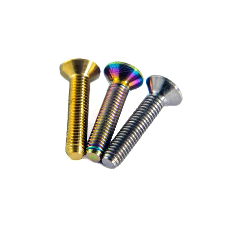 1Pc Titanium Bolt Countersunk Inner Hexagon Socket Head Fastener for Bicycle M3 M4 M5 M6 M8 x 5/6/8/10/12/15/20/25/30/35/40/45mm