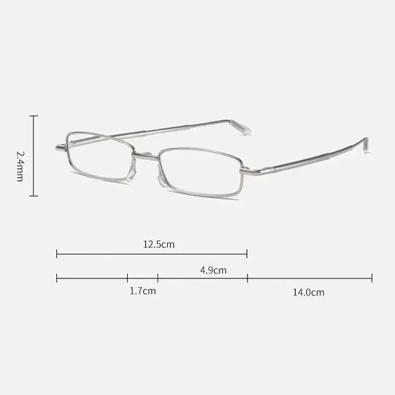 2024 Ultra Light HD Eyeglasses for Elderly Luxury Mini Folding Portable Reading Glasses Anti Blue Light Presbyopia Glasses
