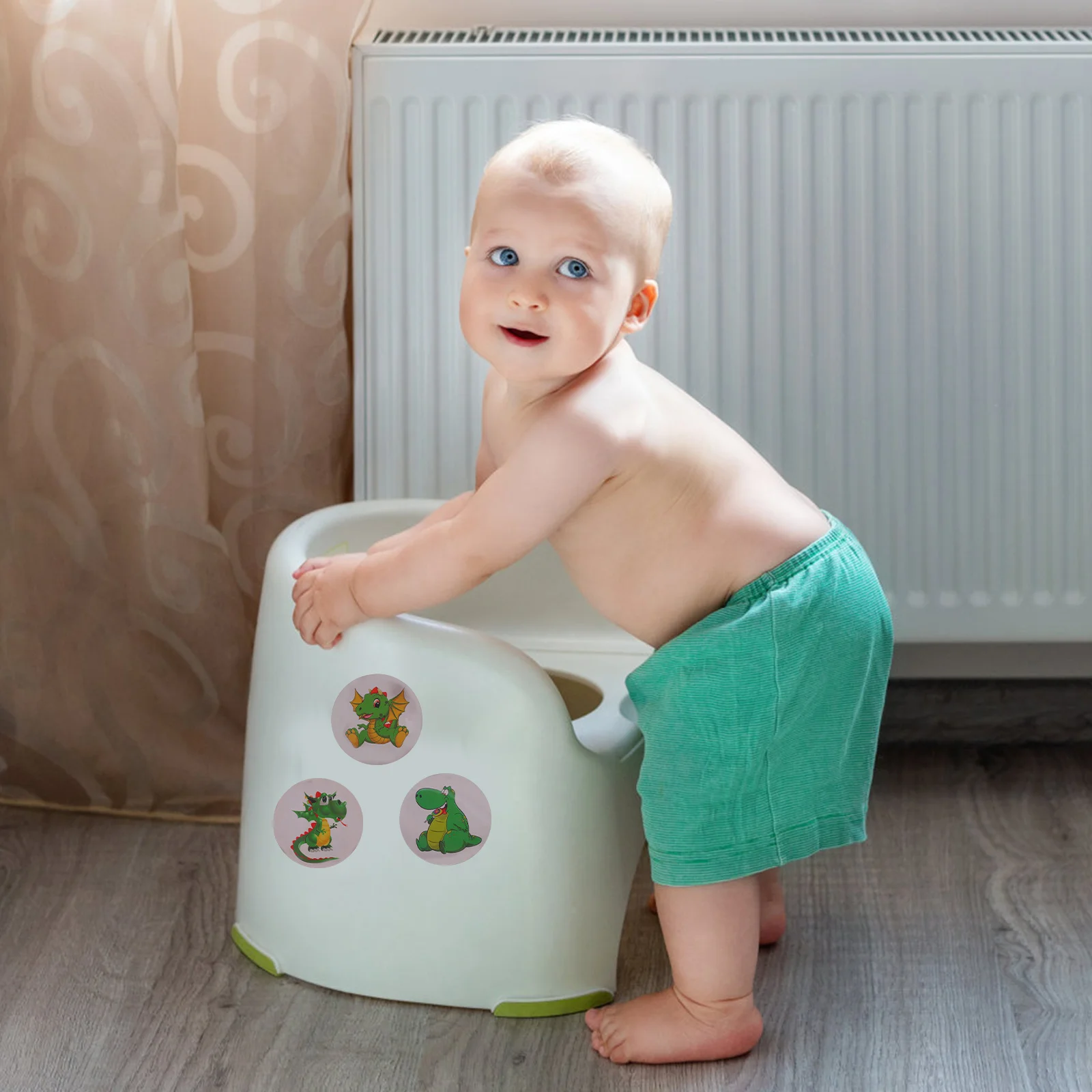 20 قطعة من ملصقات التدريب على استخدام المرحاض الحساسة لدرجة الحرارة، مخطط تدريب مقعد المرحاض للأطفال الصغار على شكل حيوانات كرتونية #5