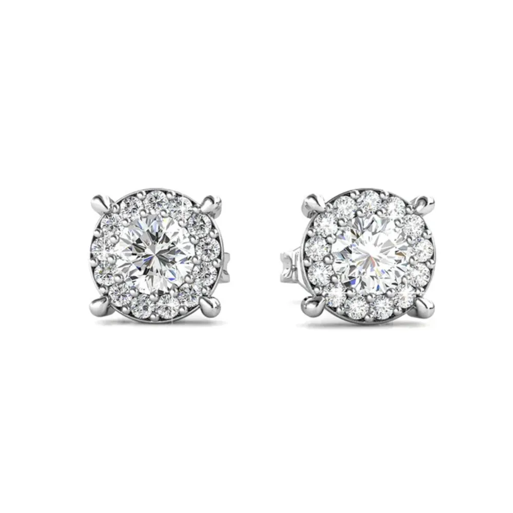 Daisini Original Crystals from Swarovski Stud Earrings  Men Boys,Anti Allergy Chunky Small Male Earrings,Hip Hop Jewelry