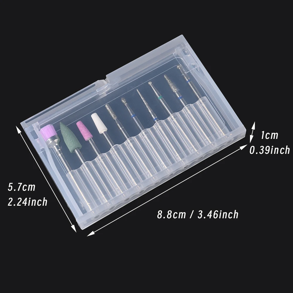 10 قطعة/المجموعة مسمار لقمة ثقب مسمار تلميع بت رأس مطحنة لمجموعة مانيكير الكهربائية إزالة الاكريليك الأظافر هلام استخدام صالون المنزل *
