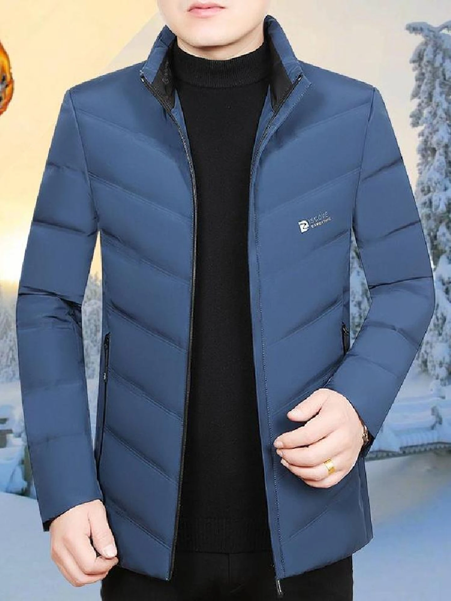 

Comfortable Winter New Sle White Du down Men's Jaet Lightweight Warm Casual High-End Stand Collar Outdoor Coat