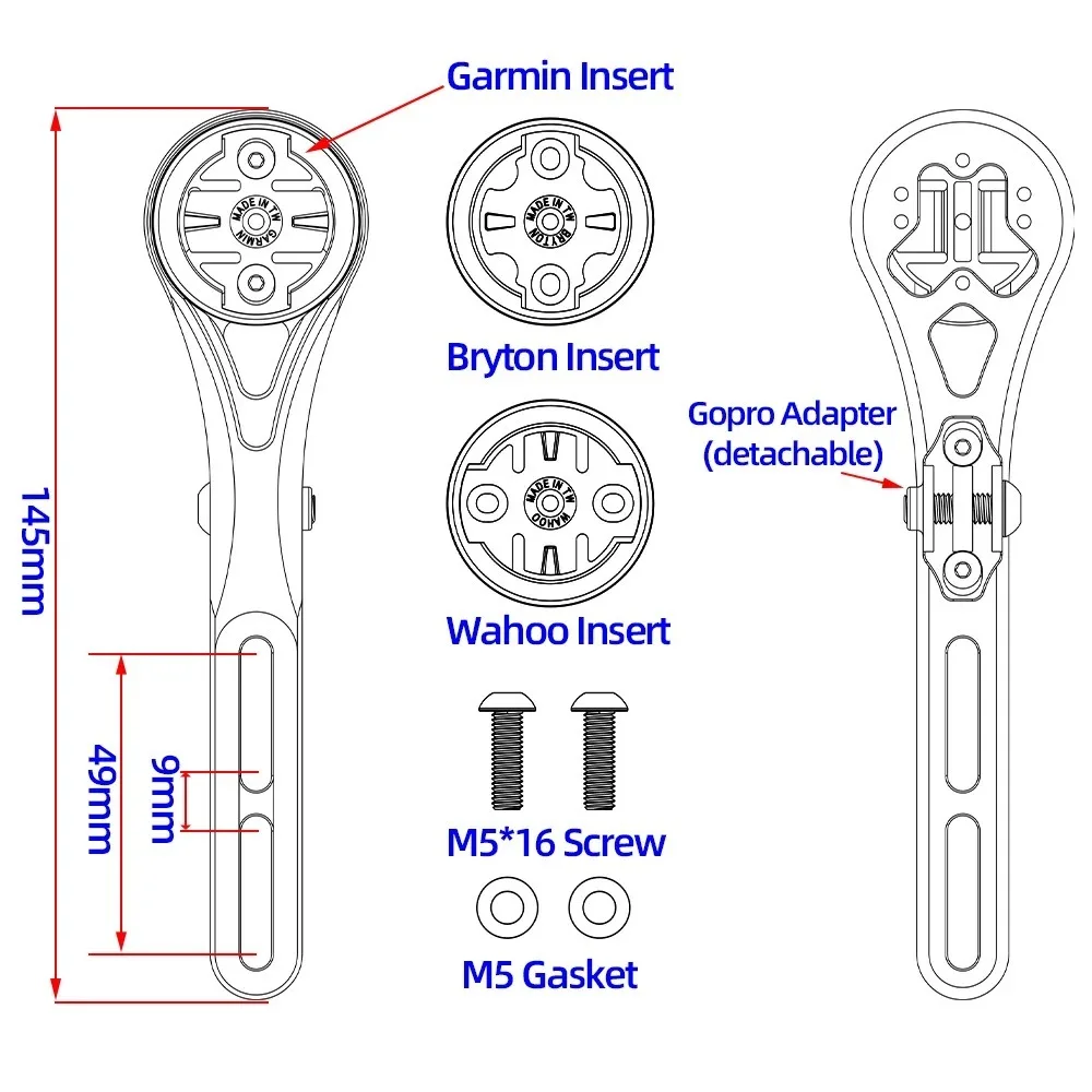 Soporte de ciclocomputador con manillar integrado de aluminio - imagen 4
