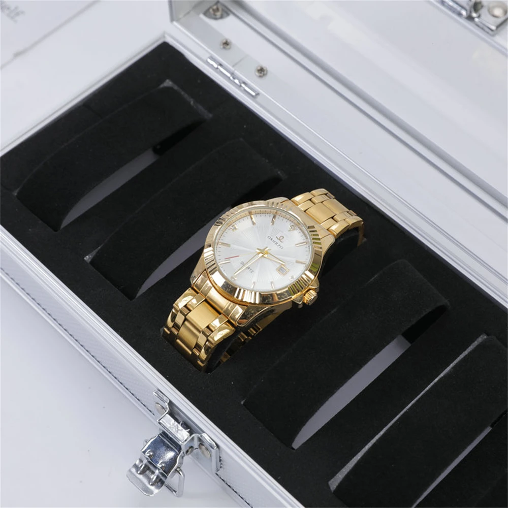 1pc Watch Display Storage Case 6/12 Grid Jewelry Watches Display Storage Box Square Case Suede Inside Rectangle Watch Holder