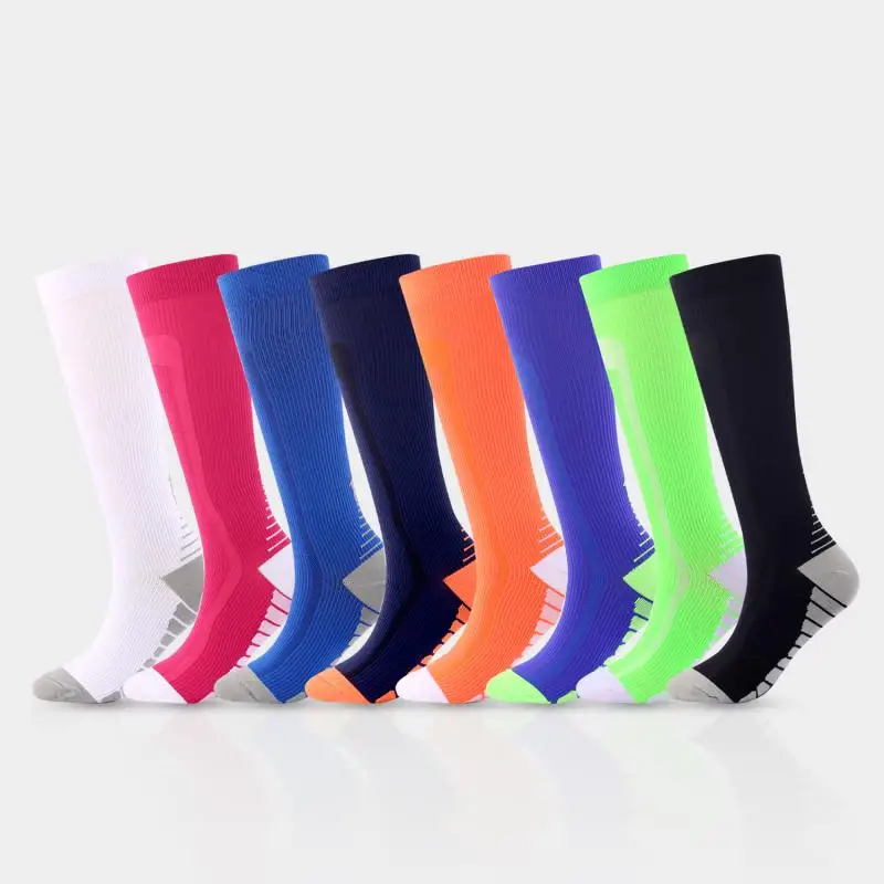 8pair  Yellow Blue Green Men Women New Compression Socks Outdoor Sports Elastic Professional Stockings Muscle Running Fitness