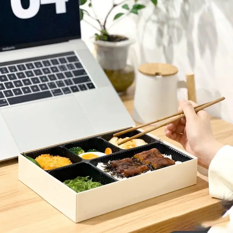 

Custom. Simple Wooden Vegetable Salad to-Go Box Disposable Takeaway Bento Box Light Food Lunch Box Packing Box Fruit Cu