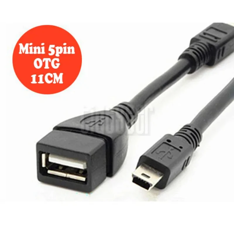 1000pcs Wholesale 5Pin Mini USB Male To USB2.0 Type A Female OTG Host Adapter Cable For Cell Phone MP3 MP4 Camera