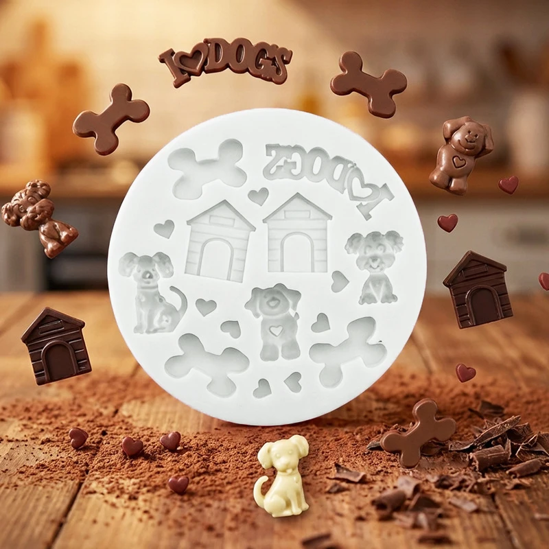 Bone Dog Silicone Cake Baking Mold Sugarcraft Chocolate Cupcake Resin Tools Fondant Decorating Tools