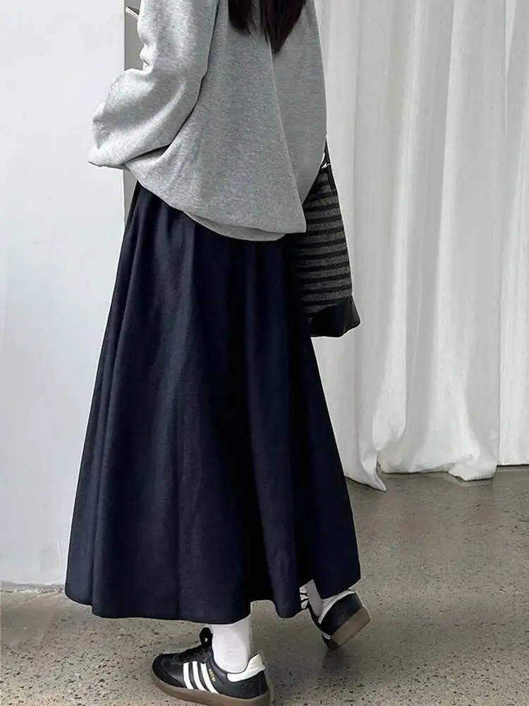 

Синяя короткая джинсовая плиссированная юбка трапециевидной формы с высокой эластичной резинкой на талии, женская модная новинка весны и осени