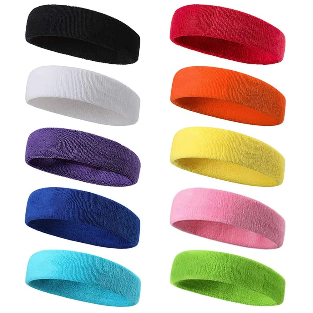 

1 шт., спортивная эластичная хлопковая повязка для волос на открытом воздухе, модные повязки на голову для женщин и мужчин, однотонные повязки для бега, фитнеса, йоги, эластичные ленты для волос