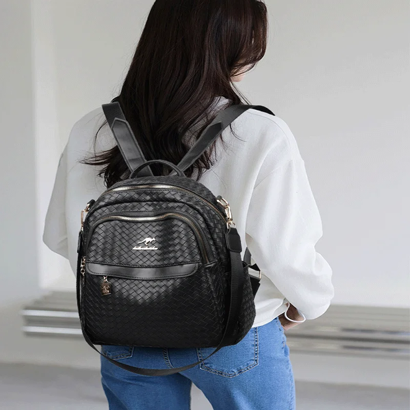 Advanced Backpack 2024 New Casual Women's Simple Fashionable Soft Leather Backpack Versatile Large Capacity Exquisite Backpack