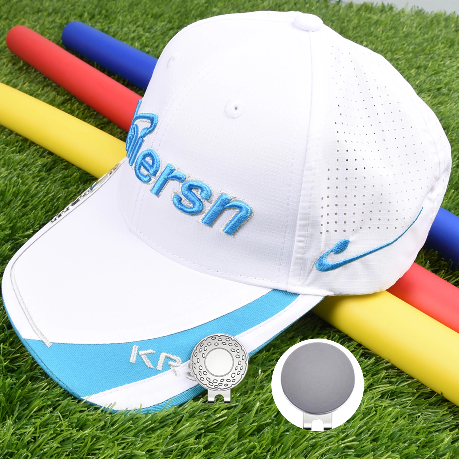 2Pcs Magnetic Golf Hat Clip Ball Marker Set - 25mm Strong Magnet Cap Clip for Golf Cap, Practical Golf Gifts for Men Women view 6