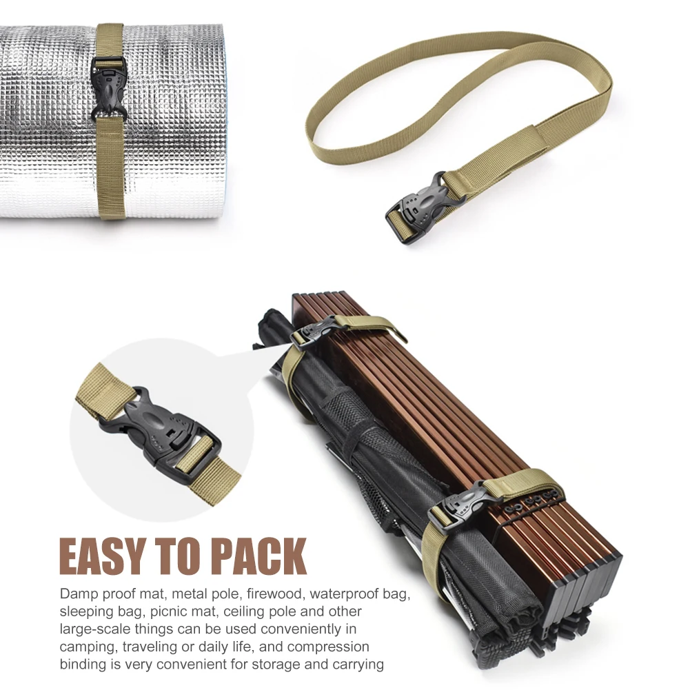 Durable Portable Adjustable Outdoor Camping Cargo Storage Fixing Belt Convenient Practical Tour Baggage Tied Strap