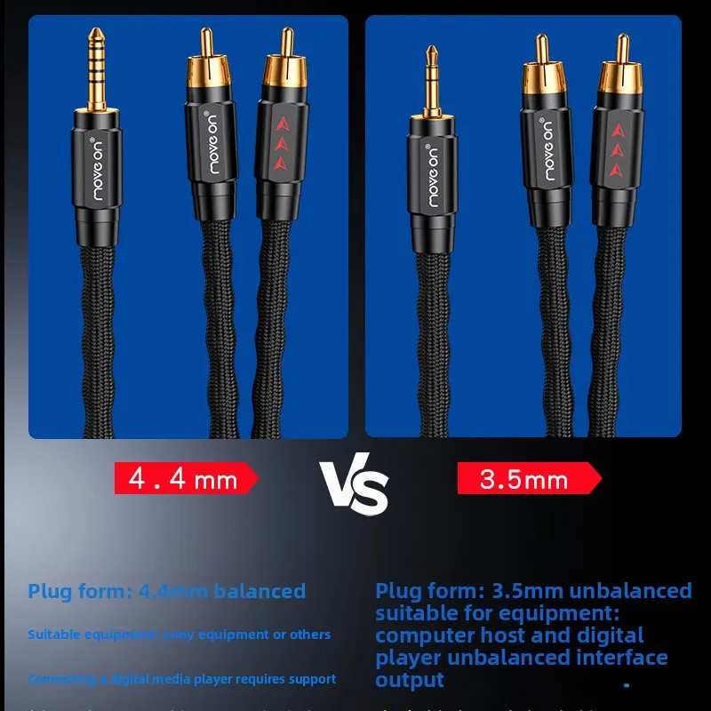 AG series four core 5N pure silver 3.5mm one to two RCA double lotus 4.4mm balanced audio signal cable