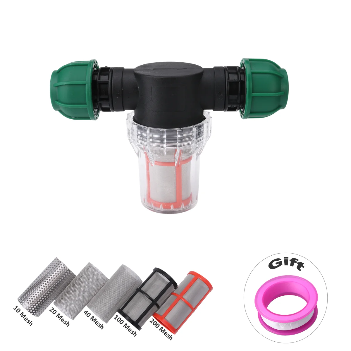 20/25/32mm PE Pipe Quick Connector Filter Garden Drip Irrigation Hose Filter Agricultural Greenhouses Watering Pipe Connector