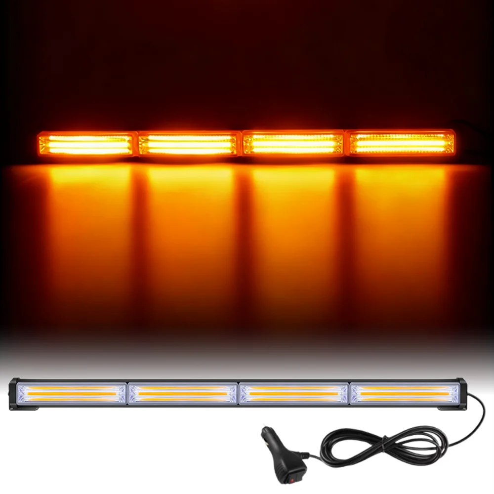 

17 Inches LED Strobe Light Bar COB Strobe Flashing Light 12V 24V Traffic Advisor Strobe Light Bar LED Warning Traffic Direction