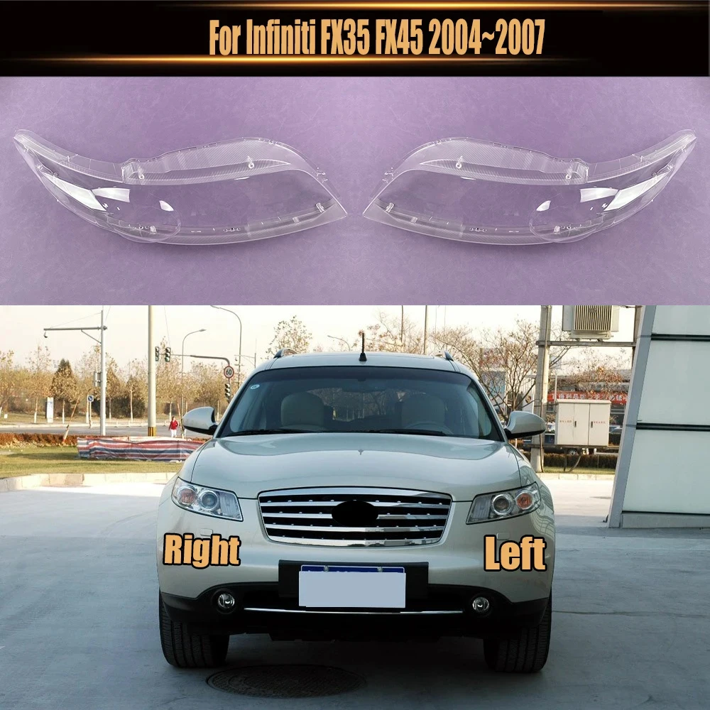

For Infiniti FX35 FX45 2004~2007 Headlamp Transparent Shell Lampshade Lamp Shade Front Headlight Cover Lens Plexiglass